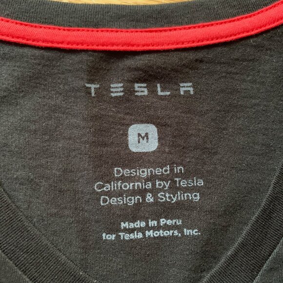 Tesla Women’s Black V-Neck T-Shirt Medium Logo Tee Casual Top - Picture 4 of 8
